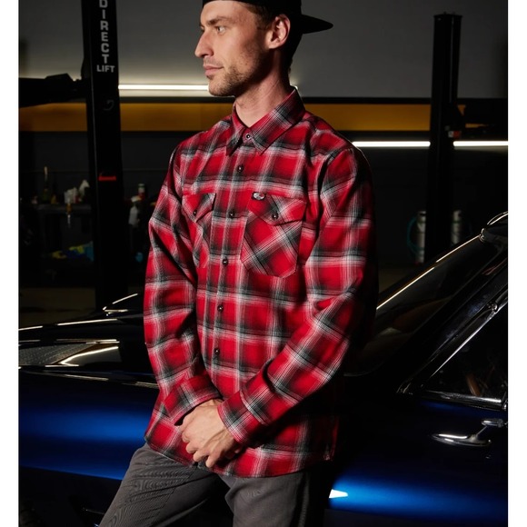Dixxon Flannel Co Other - Dixxon Flannel Shirt Men's Medium Red Plaid So-Cal Speed Shop D-Tech Biker Work